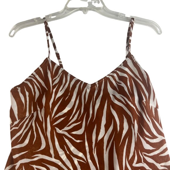 Time And Tru Womens Zebra Print Woven Cami Brown Size Small (4-6) New - Picture 3 of 10